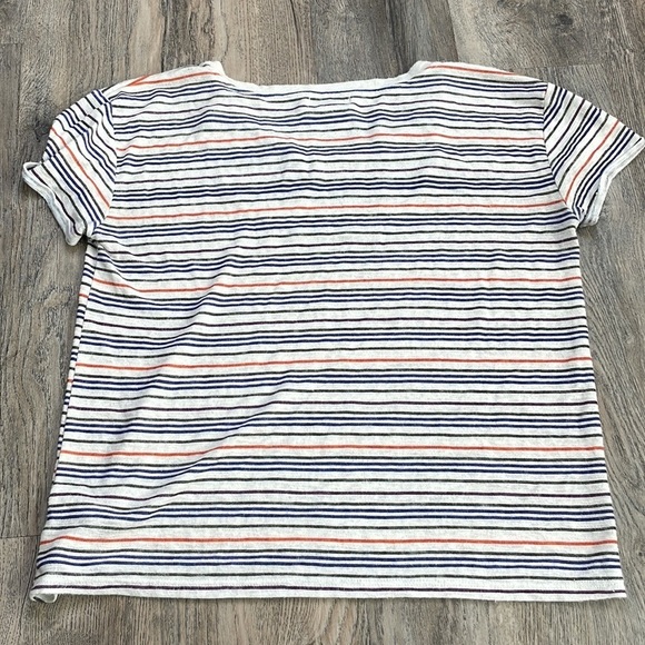 Velvet by Spencer & Graham Striped Knit Tee, White Purple Orange Blue, sz small - Picture 8 of 9